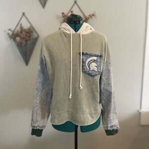 Custom made/upcycled Michigan State hoodie MSU size medium/large